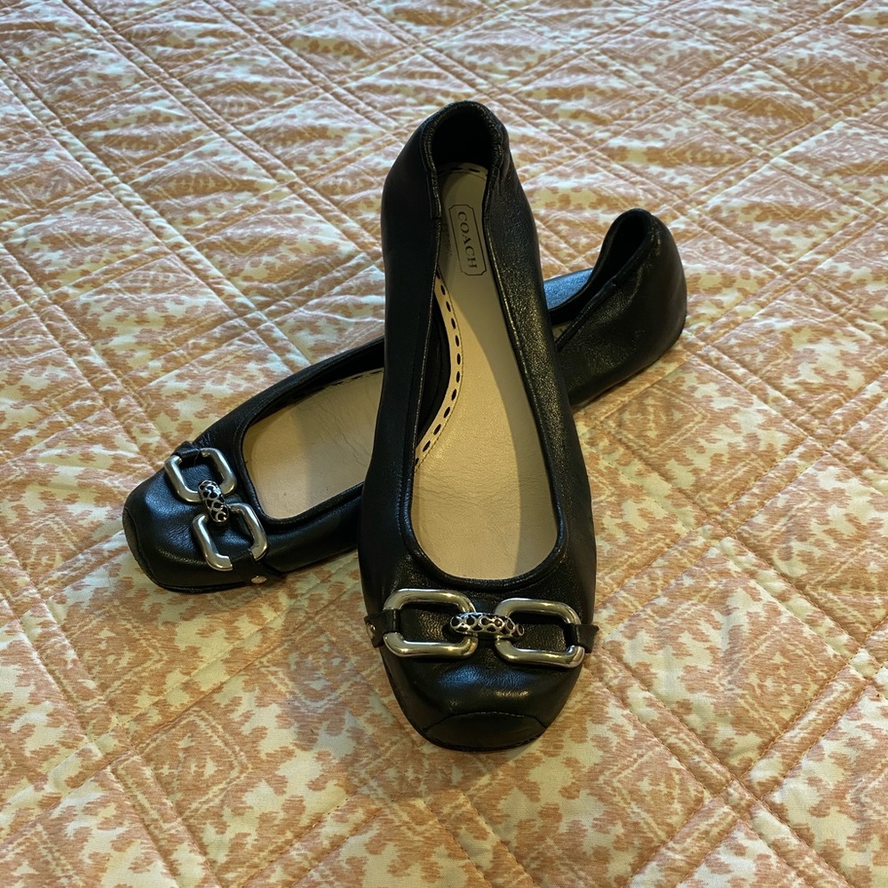 Coach black ballet style flats size 7.5